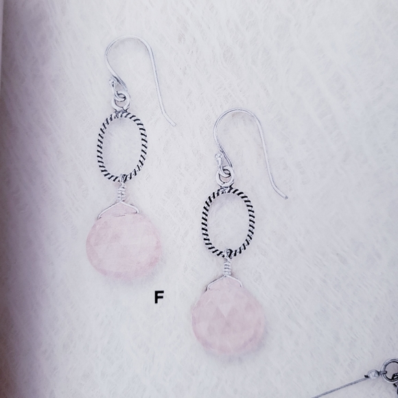 Silpada Sterling Silver Rose Quartz Teardrop Earrings W1872 RARE - Picture 11 of 11